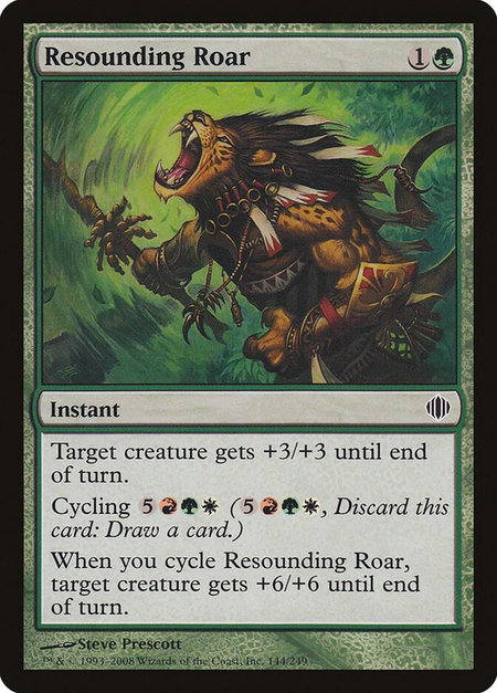Resounding Roar trading card from Shards of Alara Resounding Roar - Shards of Alara Magic: The Gathering trading card