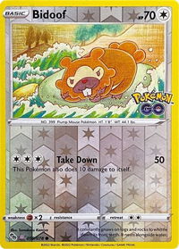 Bidoof (Peelable Ditto) - Pokemon GO (PGO) #059/078 - Common Pokémon Trading Card