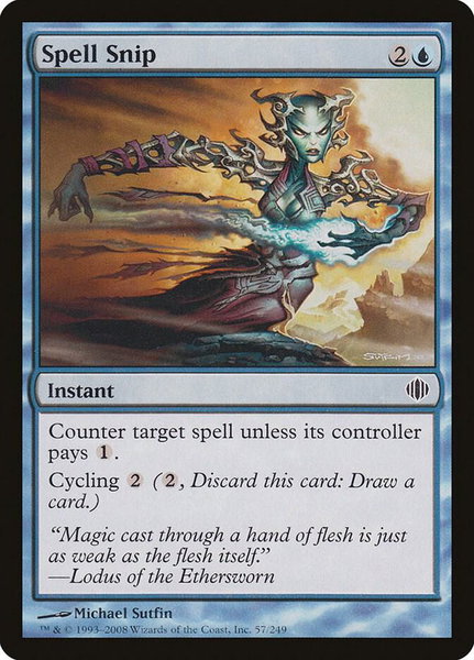 Spell Snip trading card from Shards of Alara Spell Snip - Shards of Alara Magic: The Gathering trading card