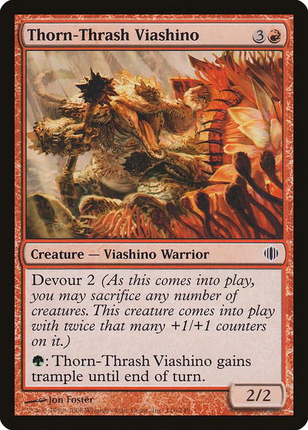 Thorn-Thrash Viashino trading card from Shards of Alara Thorn-Thrash Viashino - Shards of Alara Magic: The Gathering trading card