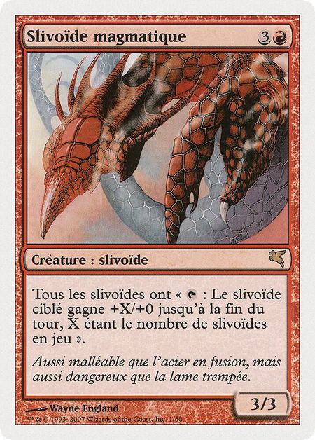 Magma Sliver (French) - "Slivoïde magmatique" - Magic Encyclopedia 2005 (Salvat/Hachette) Magic: The Gathering trading card