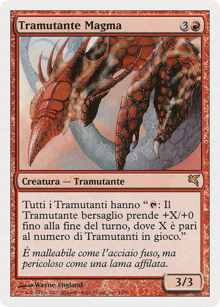 Magma Sliver (Italian) - "Tramutante Magma" - Magic Encyclopedia 2005 (Salvat/Hachette) Magic: The Gathering trading card