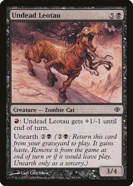 Undead Leotau trading card from Shards of Alara Undead Leotau - Shards of Alara Magic: The Gathering trading card