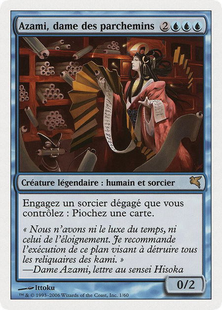 Azami, Lady of Scrolls (French) - "Azami, dame des parchemins" - Magic Encyclopedia 2005 (Salvat/Hachette) Magic: The Gathering trading card