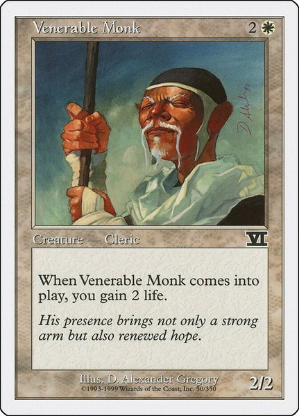 Venerable Monk - Classic Sixth Edition Magic: The Gathering trading card