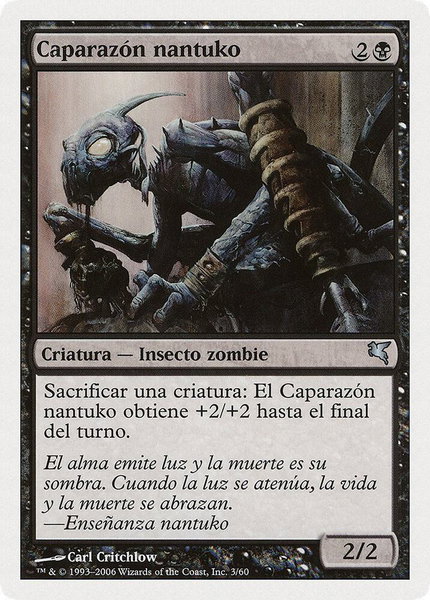 Nantuko Husk (Spanish) - "Caparazón nantuko" trading card from Magic Encyclopedia 2005 (Salvat/Hachette) Nantuko Husk (Spanish) - "Caparazón nantuko" - Magic Encyclopedia 2005 (Salvat/Hachette) Magic: The Gathering trading card