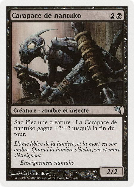 Nantuko Husk (French) - "Carapace de nantuko" trading card from Magic Encyclopedia 2005 (Salvat/Hachette) Nantuko Husk (French) - "Carapace de nantuko" - Magic Encyclopedia 2005 (Salvat/Hachette) Magic: The Gathering trading card