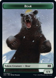 Bear // Monk Double-Sided Token - Double Masters 2022 (2X2) #14 // 6 - Token Magic: The Gathering Trading Card
