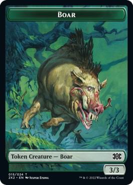 Boar // Monk Double-Sided Token - Double Masters 2022 Magic: The Gathering trading card