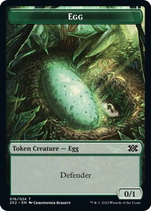 Egg // Aven Initiate Double-Sided Token - Double Masters 2022 (2X2) #16 // 4 - Token Magic: The Gathering Trading Card