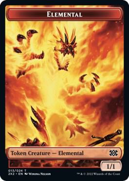 Elemental // Knight Double-Sided Token trading card from Double Masters 2022 Elemental // Knight Double-Sided Token - Double Masters 2022 Magic: The Gathering trading card