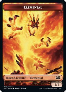 Elemental // Soldier Double-Sided Token - Double Masters 2022 (2X2) #13 // 7 - Token Magic: The Gathering Trading Card