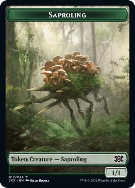 Saproling // Treasure Double-Sided Token - Double Masters 2022 Magic: The Gathering trading card