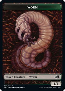 Worm // Soldier Double-Sided Token - Double Masters 2022 (2X2) #20 // 7 - Token Magic: The Gathering Trading Card
