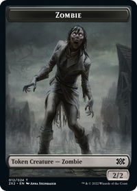 Zombie // Knight Double-Sided Token - Double Masters 2022 (2X2) #12 // 5 - Token Magic: The Gathering Trading Card