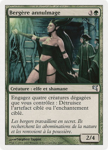 Nullmage Shepherd (French) - "Bergère annulmage" trading card from Magic Encyclopedia 2005 (Salvat/Hachette) Nullmage Shepherd (French) - "Bergère annulmage" - Magic Encyclopedia 2005 (Salvat/Hachette) Magic: The Gathering trading card