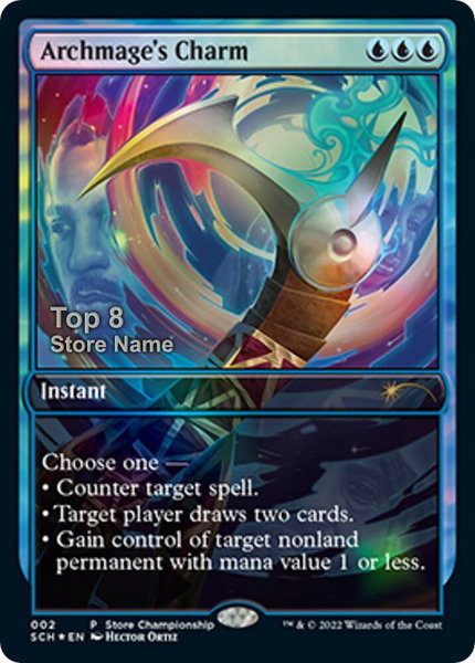 Archmage's Charm (Top 8) trading card from Game Day & Store Championship Promos Archmage's Charm (Top 8) - Game Day & Store Championship Promos Magic: The Gathering trading card