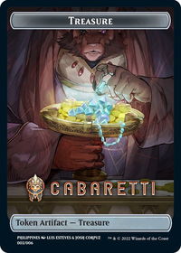 Treasure Token (Cabaretti) [SEA Exclusive] - Streets of New Capenna (SNC) #003/006 - Token Magic: The Gathering Trading Card