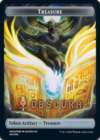 Treasure Token (Obscura) [SEA Exclusive] - Streets of New Capenna (SNC) #004/006 - Token Magic: The Gathering Trading Card