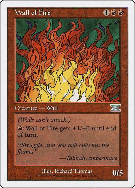Wall of Fire - Classic Sixth Edition Magic: The Gathering trading card