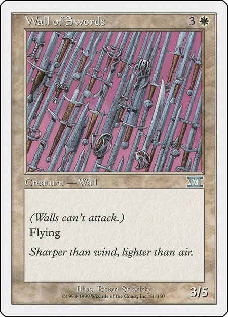 Wall of Swords - Classic Sixth Edition Magic: The Gathering trading card