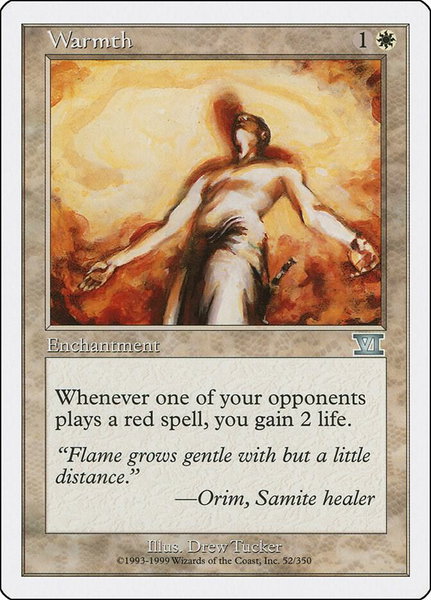 Warmth trading card from Classic Sixth Edition Warmth - Classic Sixth Edition Magic: The Gathering trading card