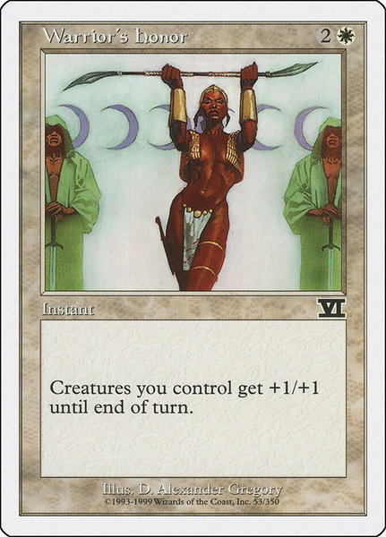 Warrior's Honor trading card from Classic Sixth Edition Warrior's Honor - Classic Sixth Edition Magic: The Gathering trading card