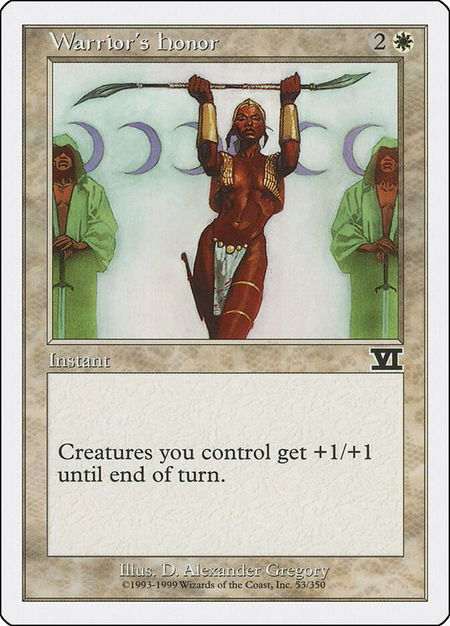 Warrior's Honor - Classic Sixth Edition Magic: The Gathering trading card