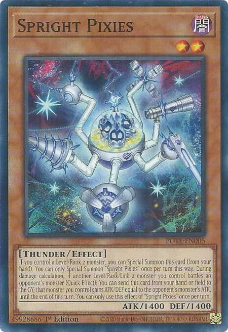 Spright Pixies trading card from Power of the Elements Spright Pixies - Power of the Elements YuGiOh trading card