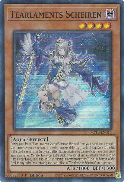 Tearlaments Scheiren trading card from Power of the Elements Tearlaments Scheiren - Power of the Elements YuGiOh trading card