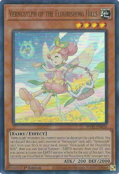 Vernusylph of the Flourishing Hills - Power of the Elements YuGiOh trading card