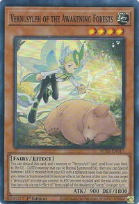 Vernusylph of the Awakening Forests - Power of the Elements (POTE) #POTE-EN017 - Super Rare YuGiOh Trading Card