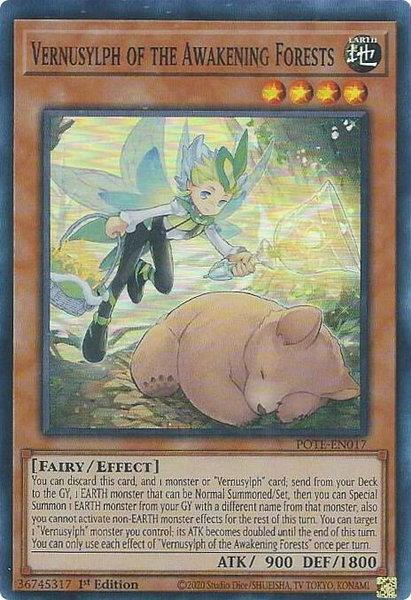 Vernusylph of the Awakening Forests - Power of the Elements YuGiOh trading card