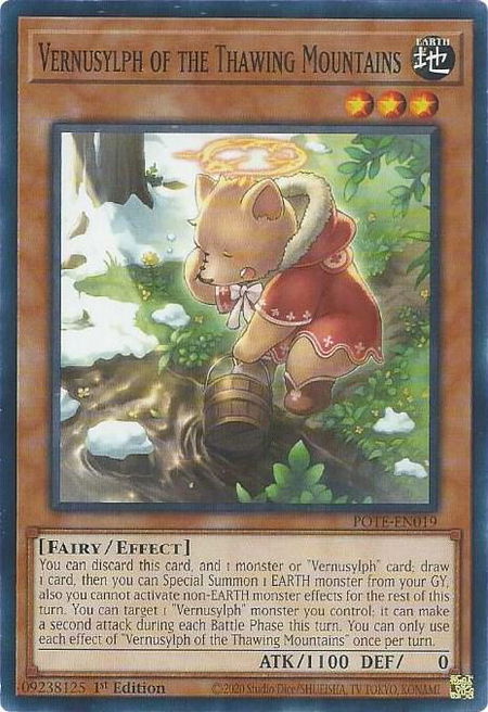 Vernusylph of the Thawing Mountains - Power of the Elements YuGiOh trading card