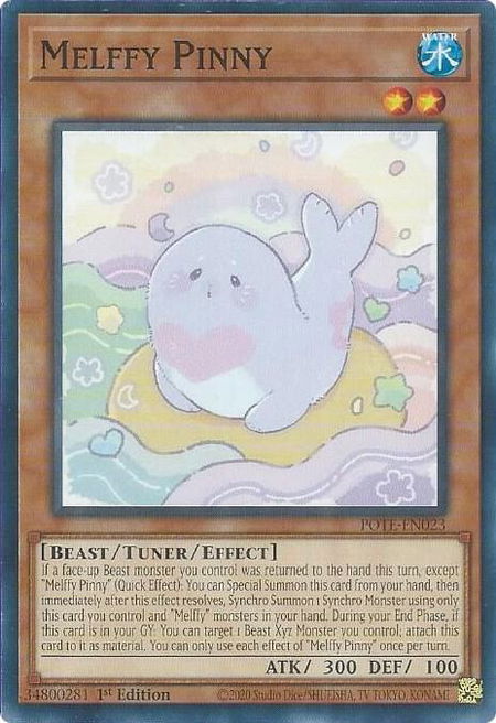 Melffy Pinny trading card from Power of the Elements Melffy Pinny - Power of the Elements YuGiOh trading card