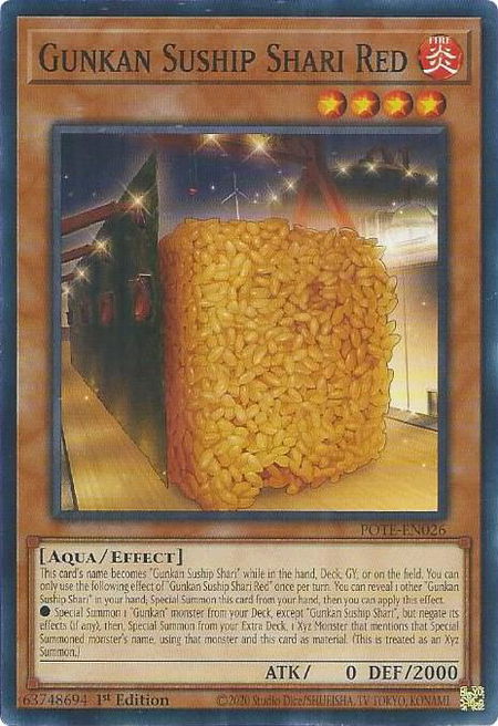 Gunkan Suship Shari Red - Power of the Elements YuGiOh trading card