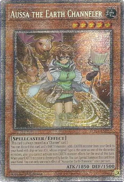 Aussa the Earth Channeler (Starlight Rare) - Power of the Elements YuGiOh trading card