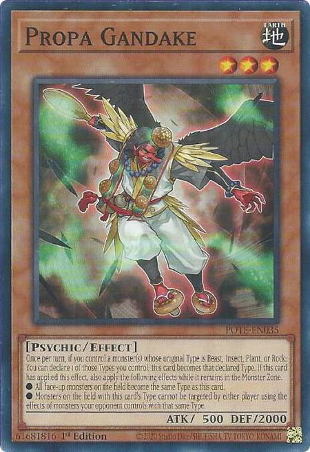 Propa Gandake trading card from Power of the Elements Propa Gandake - Power of the Elements YuGiOh trading card