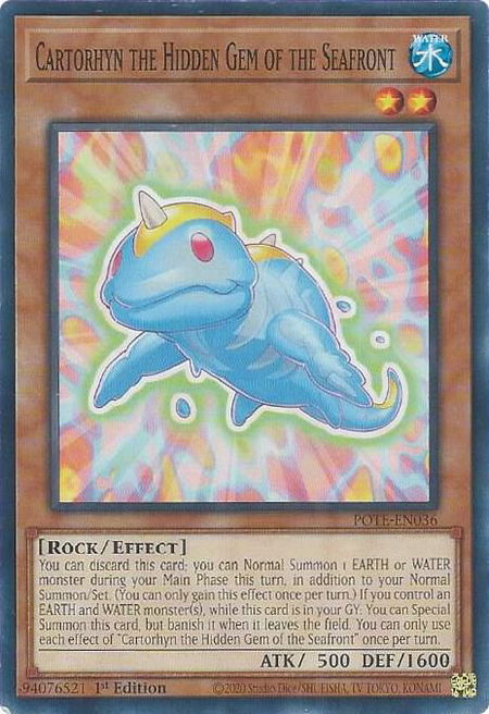Cartorhyn the Hidden Gem of the Seafront - Power of the Elements YuGiOh trading card