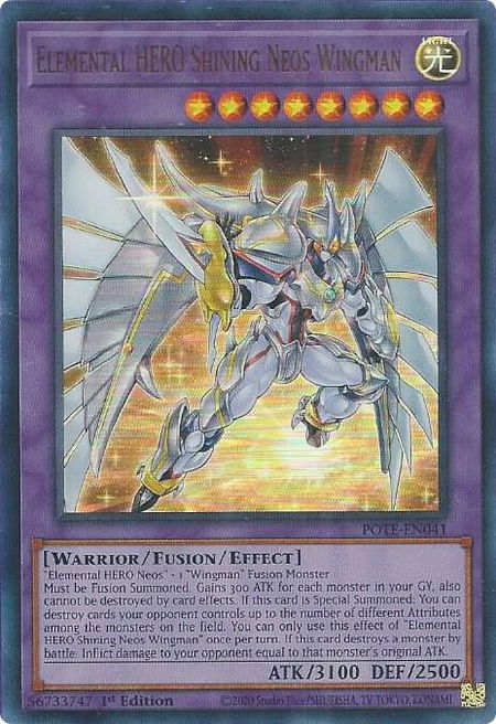 Elemental HERO Shining Neos Wingman - Power of the Elements YuGiOh trading card
