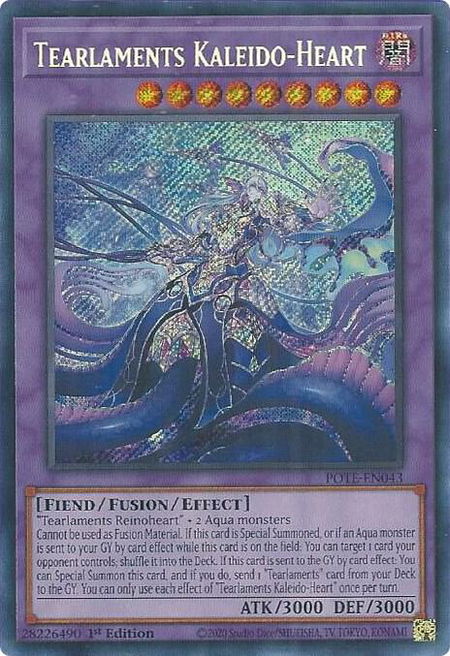 Tearlaments Kaleido-Heart trading card from Power of the Elements Tearlaments Kaleido-Heart - Power of the Elements YuGiOh trading card