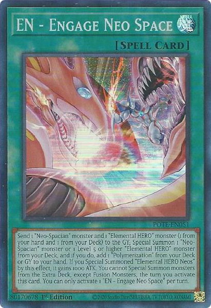 EN - Engage Neo Space trading card from Power of the Elements EN - Engage Neo Space - Power of the Elements YuGiOh trading card