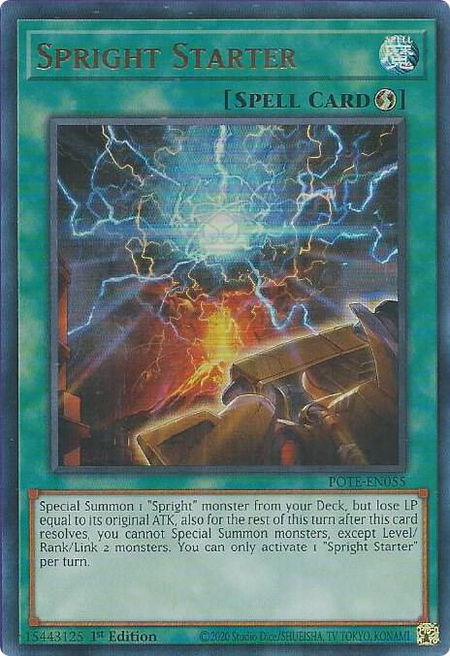 Spright Starter trading card from Power of the Elements Spright Starter - Power of the Elements YuGiOh trading card