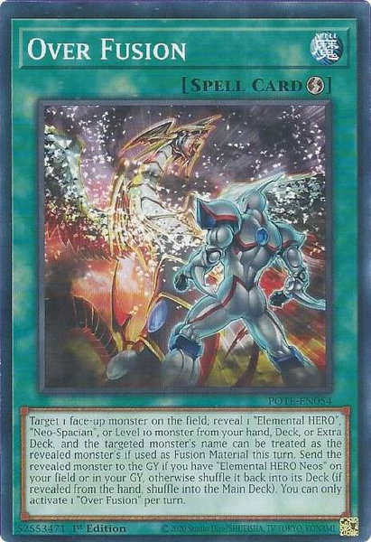 Over Fusion trading card from Power of the Elements Over Fusion - Power of the Elements YuGiOh trading card