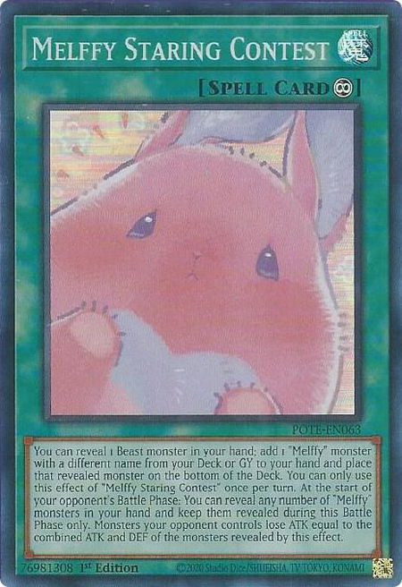 Melffy Staring Contest - Power of the Elements YuGiOh trading card