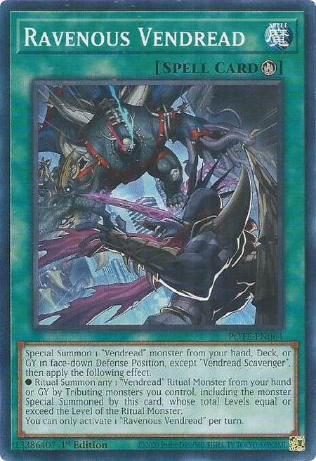 Ravenous Vendread - Power of the Elements YuGiOh trading card