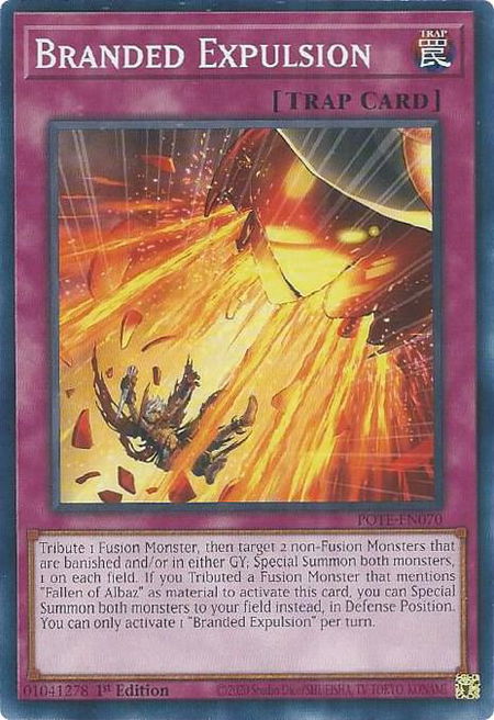 Branded Expulsion trading card from Power of the Elements Branded Expulsion - Power of the Elements YuGiOh trading card