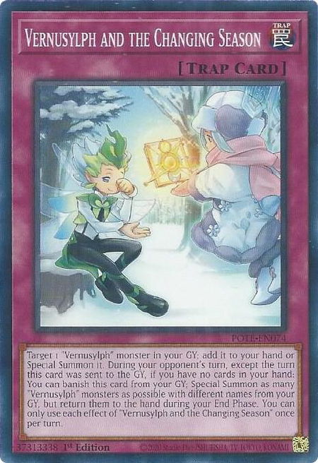 Vernusylph and the Changing Season trading card from Power of the Elements Vernusylph and the Changing Season - Power of the Elements YuGiOh trading card
