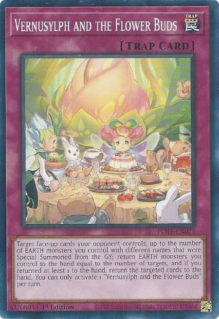 Vernusylph and the Flower Buds - Power of the Elements YuGiOh trading card