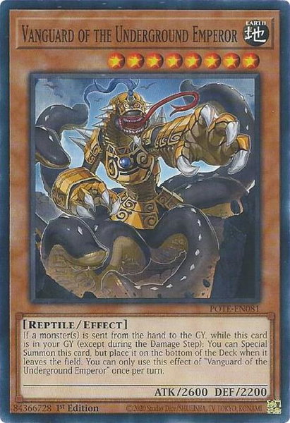 Vanguard of the Underground Emperor - Power of the Elements YuGiOh trading card
